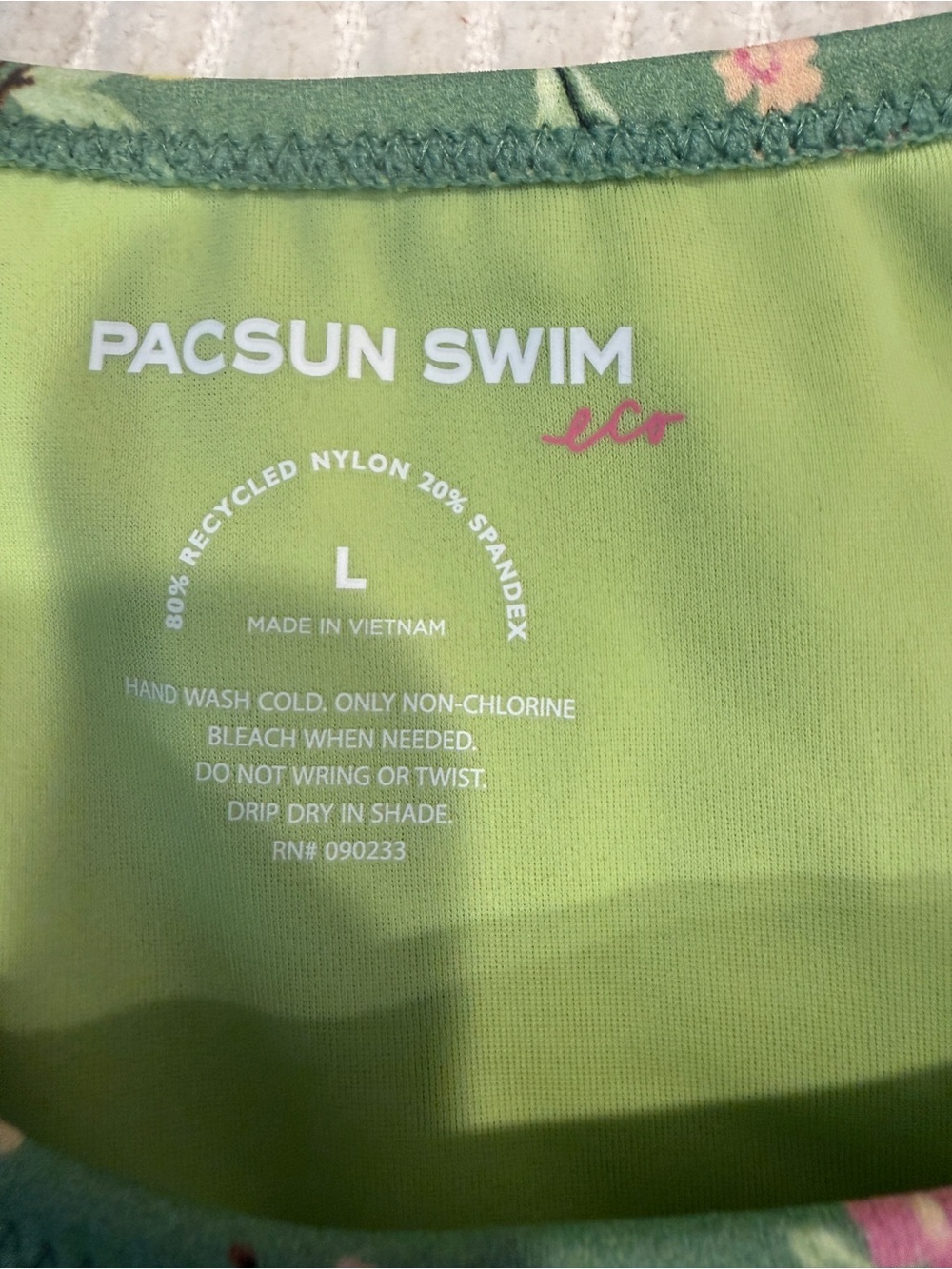 NWT PacSun Lemon Floral Bikini Bottom Size Large Green High Cut Swim Bottom Trop - Picture 4 of 5